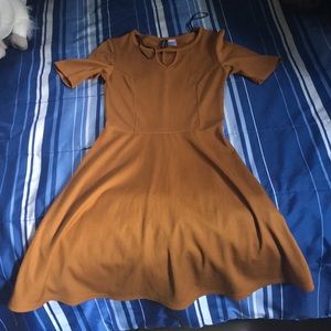 Tan skater dress